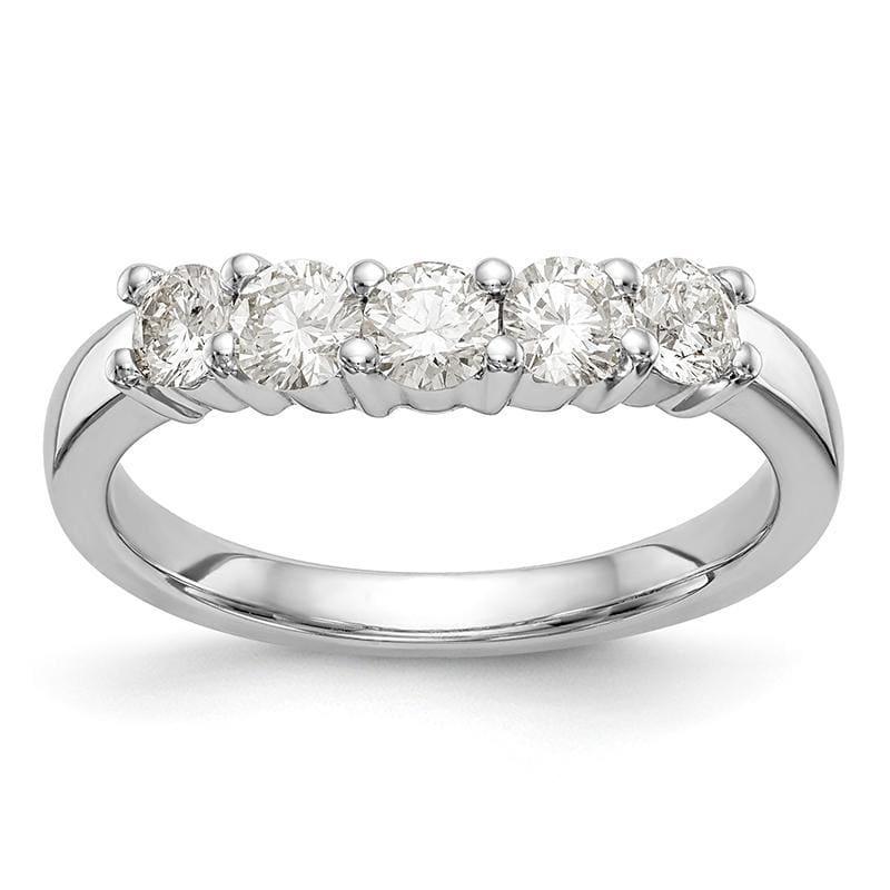 14K White Gold 5-Stone Diamond Band Mounting - Seattle Gold Grillz