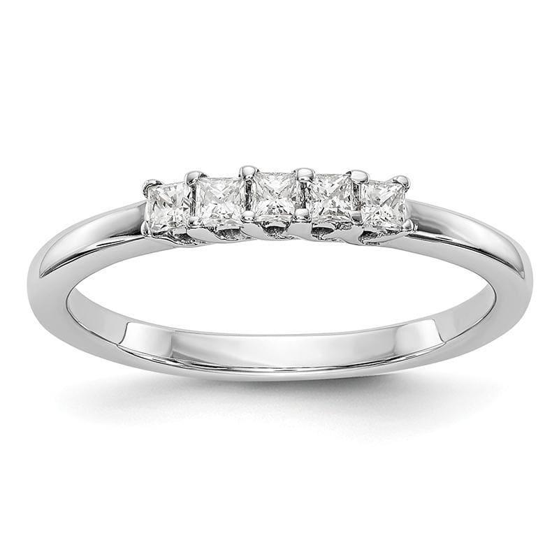 14K White Gold 5-Stone Diamond Band Mounting - Seattle Gold Grillz