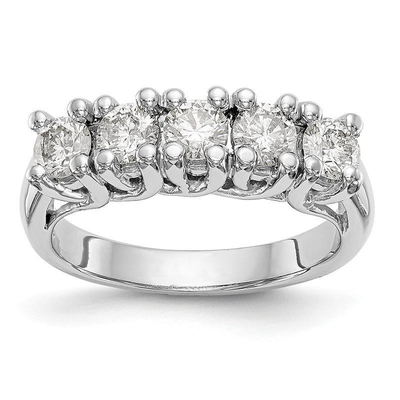 14K White Gold 5-Stone Diamond Band Mounting - Seattle Gold Grillz