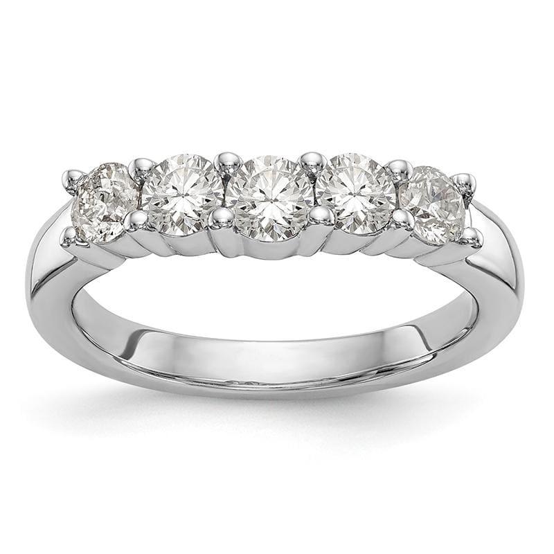 14K White Gold 5-Stone Diamond Band Mounting - Seattle Gold Grillz