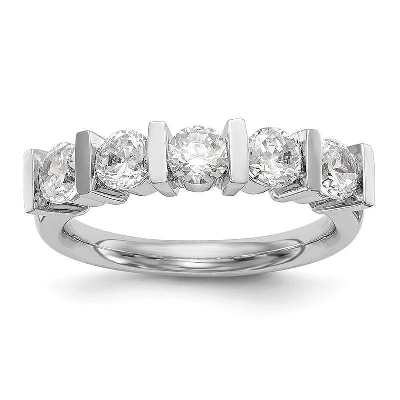 14K White Gold 5-Stone Diamond Band Mounting - Seattle Gold Grillz