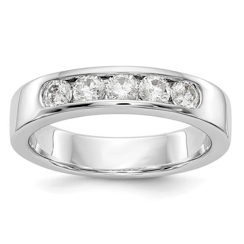 14K White Gold 5-Stone Diamond Channel Band - Seattle Gold Grillz