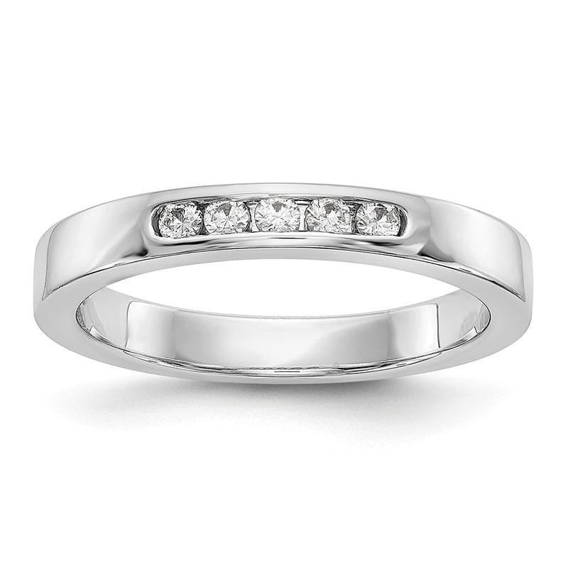 14K White Gold 5-Stone Diamond Channel Band - Seattle Gold Grillz