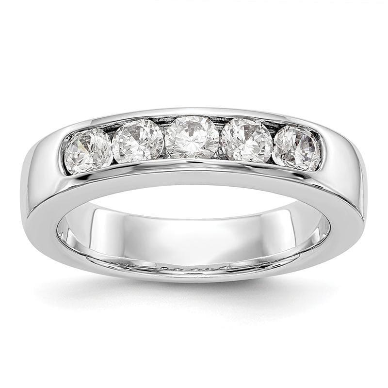 14K White Gold 5-Stone Diamond Channel Band - Seattle Gold Grillz