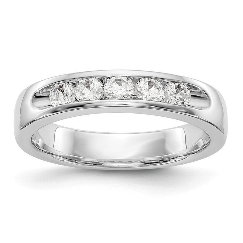 14K White Gold 5-Stone Diamond Channel Band - Seattle Gold Grillz