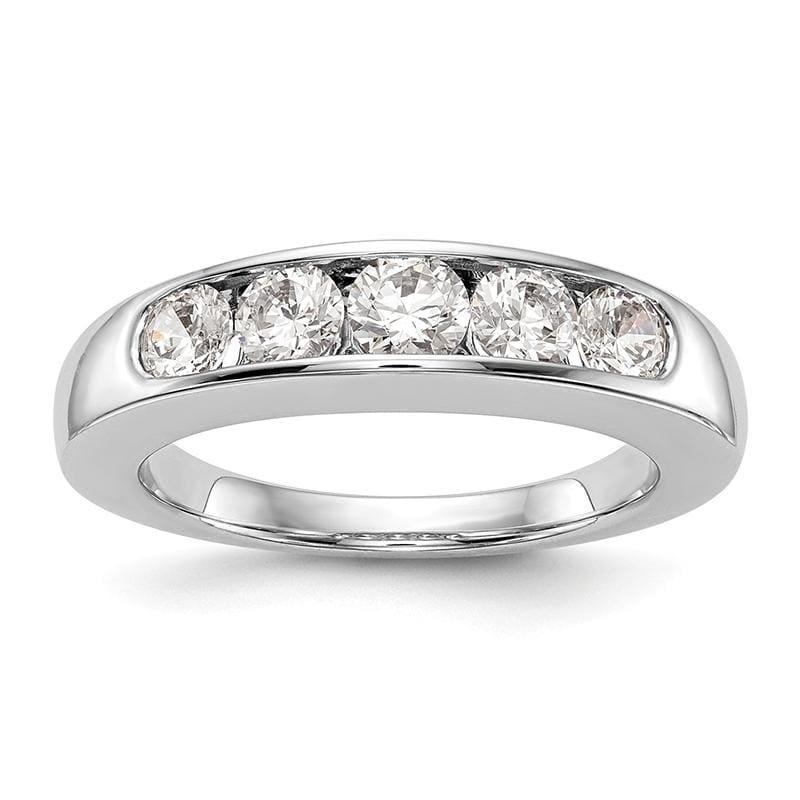 14K White Gold 5-Stone Diamond Channel Band - Seattle Gold Grillz