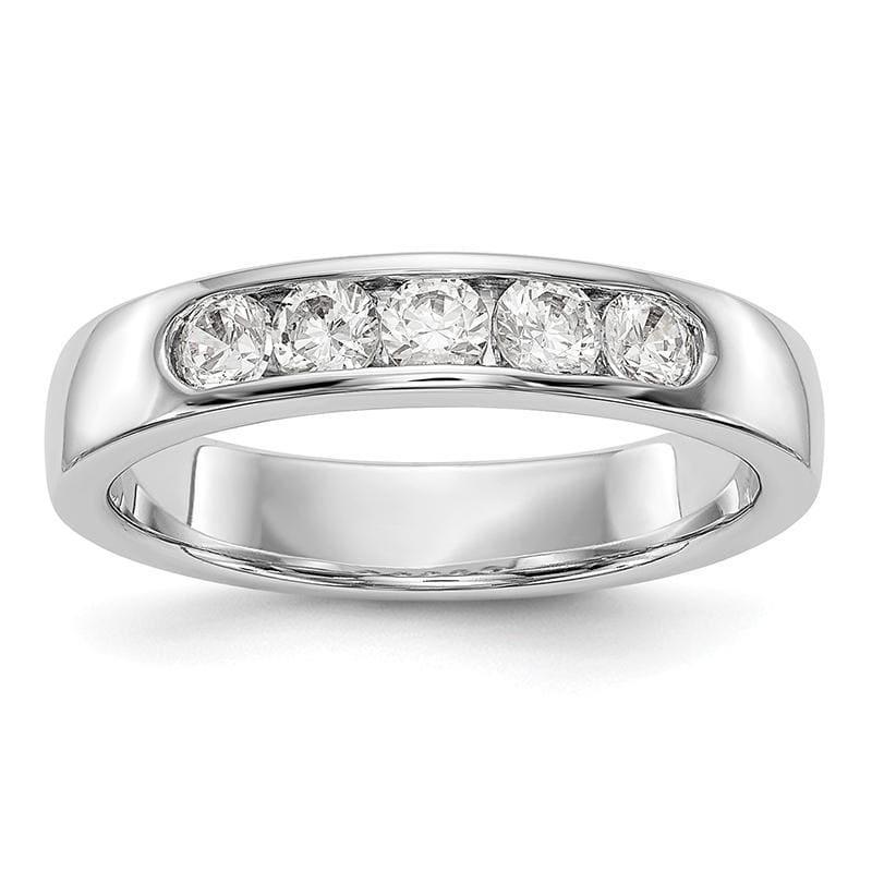 14K White Gold 5-Stone Diamond Channel Band - Seattle Gold Grillz