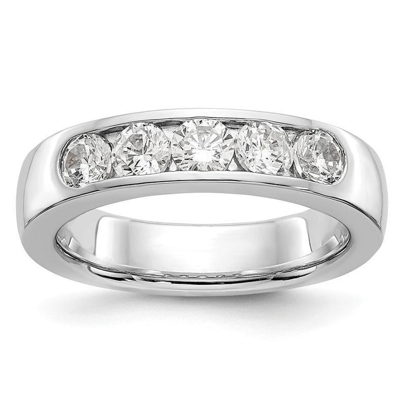 14K White Gold 5-Stone Diamond Channel Band - Seattle Gold Grillz