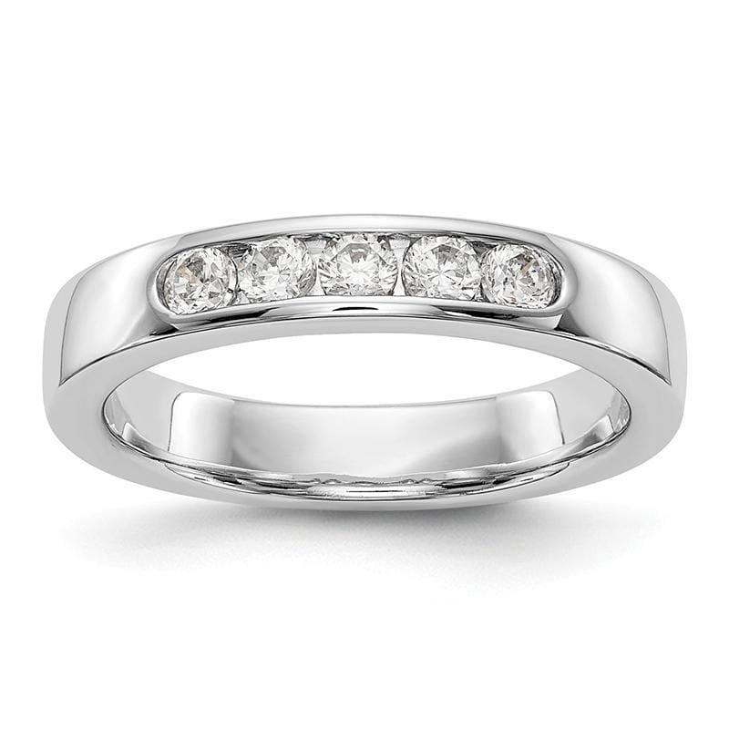 14K White Gold 5-Stone Diamond Channel Band - Seattle Gold Grillz