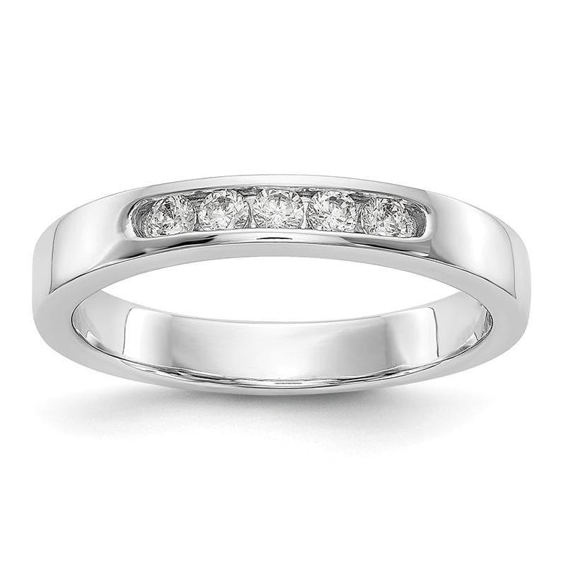 14K White Gold 5-Stone Diamond Channel Band - Seattle Gold Grillz