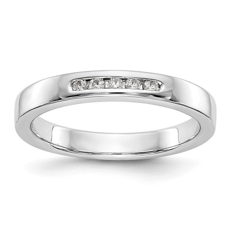 14K White Gold 5-Stone Diamond Channel Band - Seattle Gold Grillz