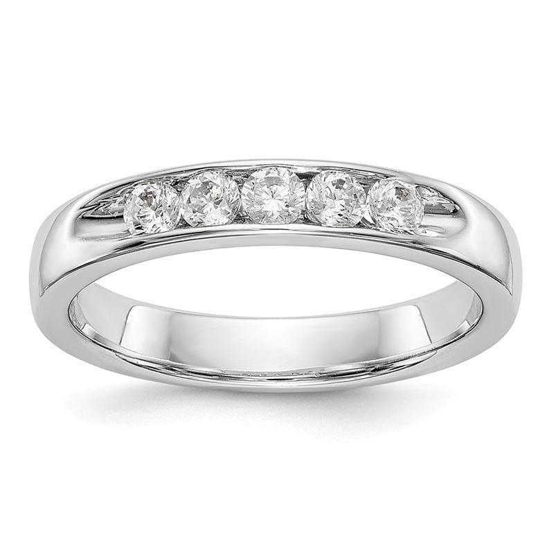 14K White Gold 5-Stone Diamond Channel Band - Seattle Gold Grillz