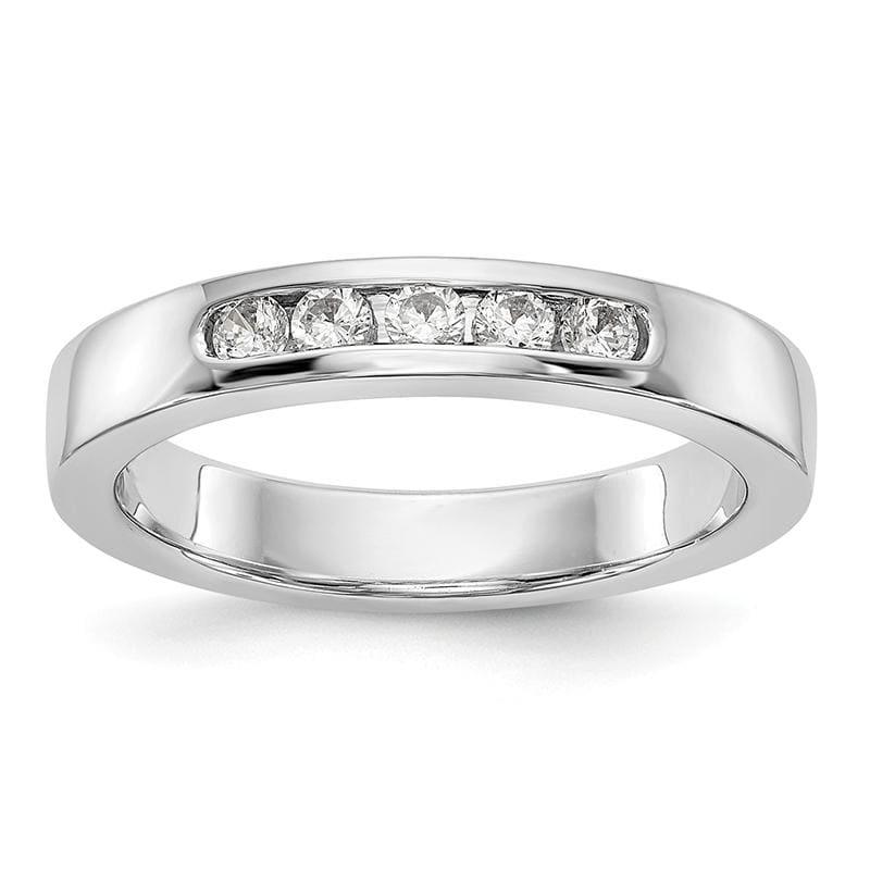 14K White Gold 5-Stone Diamond Channel Band - Seattle Gold Grillz