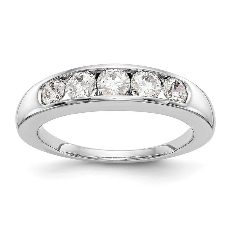 14K White Gold 5-Stone Diamond Channel Band - Seattle Gold Grillz