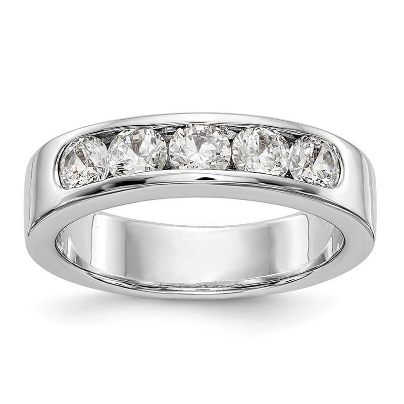 14K White Gold 5-Stone Diamond Channel Band - Seattle Gold Grillz