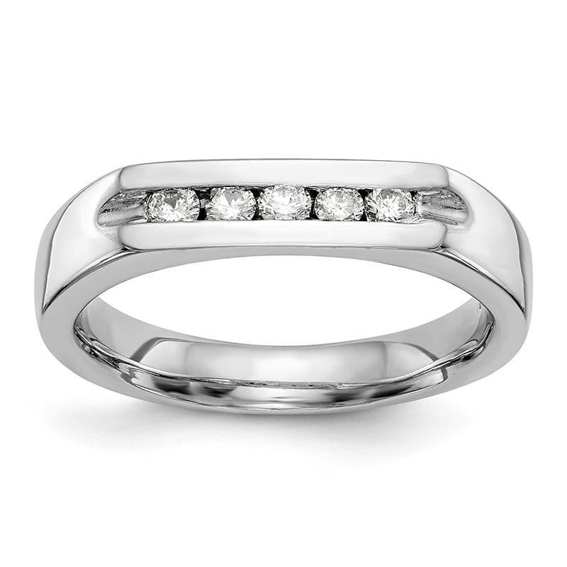 14K White Gold 5-Stone Diamond Channel Band - Seattle Gold Grillz