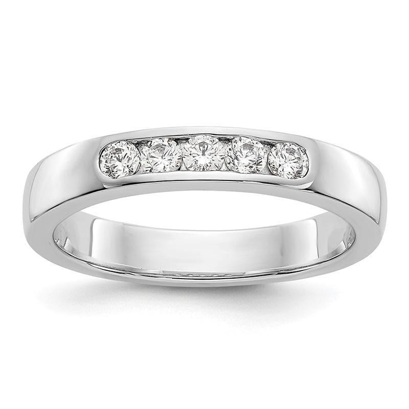 14K White Gold 5-Stone Diamond Channel Band - Seattle Gold Grillz