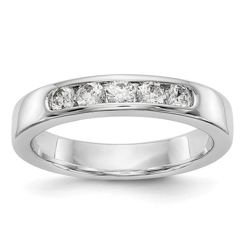 14K White Gold 5-Stone Diamond Channel Band - Seattle Gold Grillz