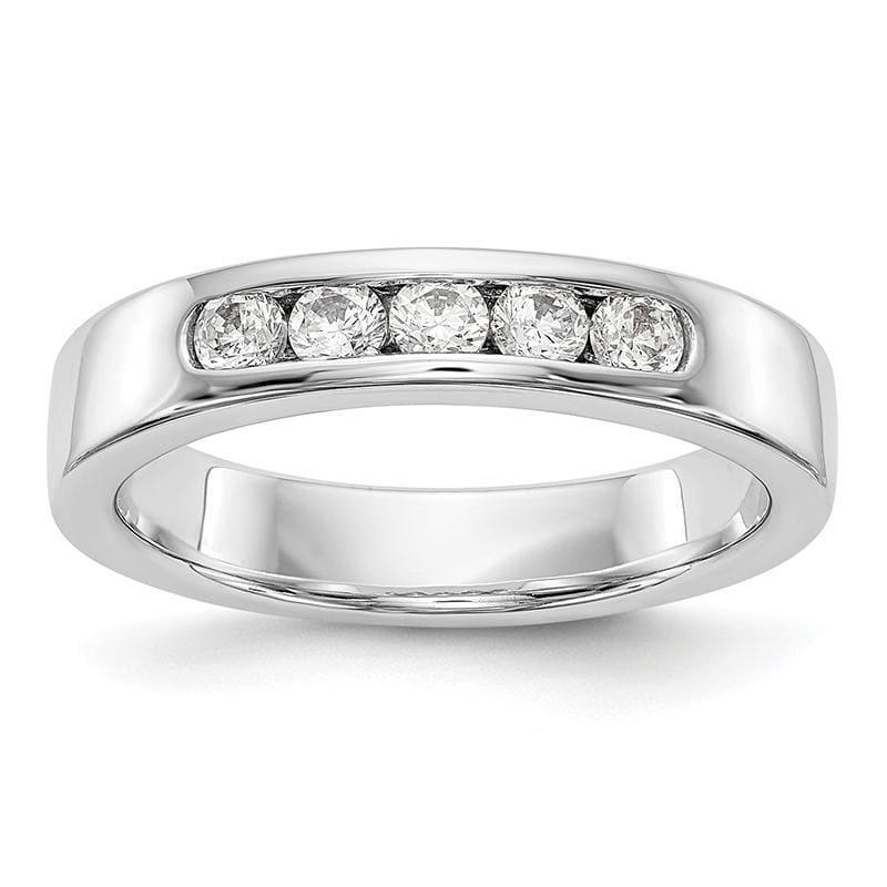 14K White Gold 5-Stone Diamond Channel Band - Seattle Gold Grillz