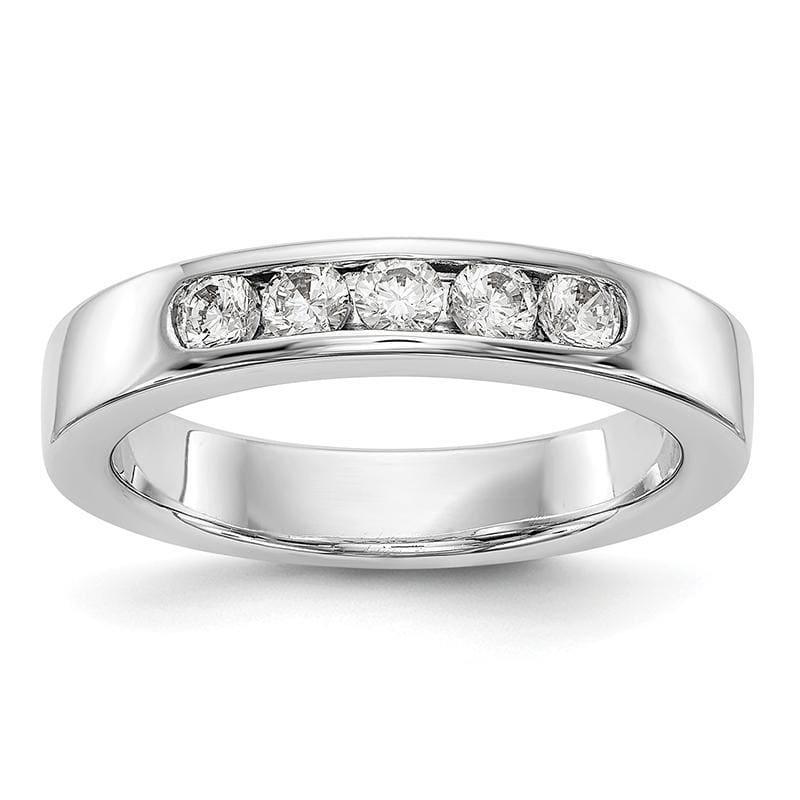 14K White Gold 5-Stone Diamond Channel Band - Seattle Gold Grillz