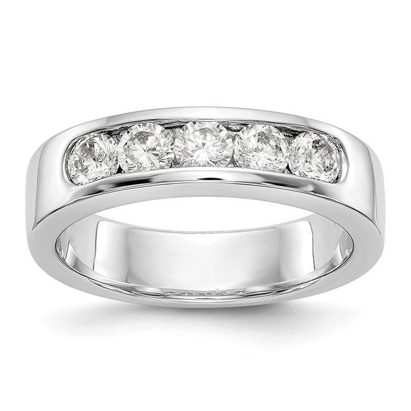 14K White Gold 5-Stone Diamond Channel Band - Seattle Gold Grillz