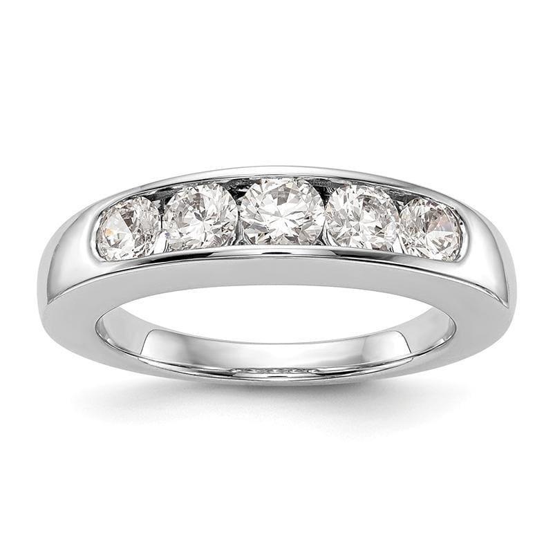 14K White Gold 5-Stone Diamond Channel Band Mounting - Seattle Gold Grillz