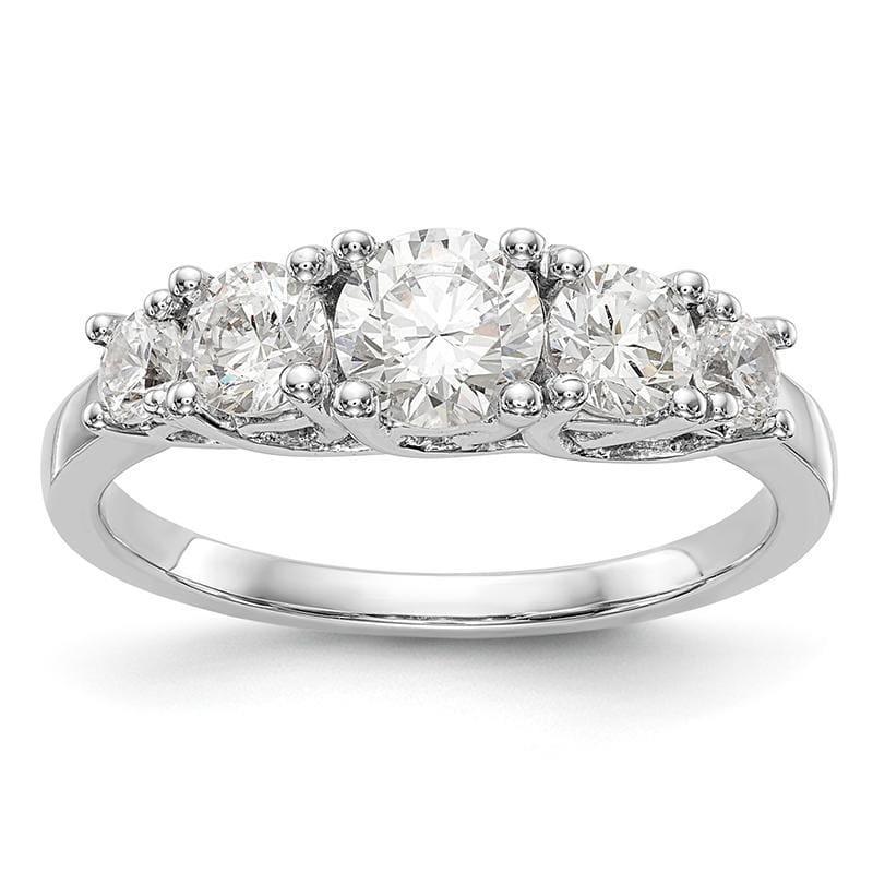 14K White Gold 5-Stone Diamond Engagement Ring Mounting - Seattle Gold Grillz