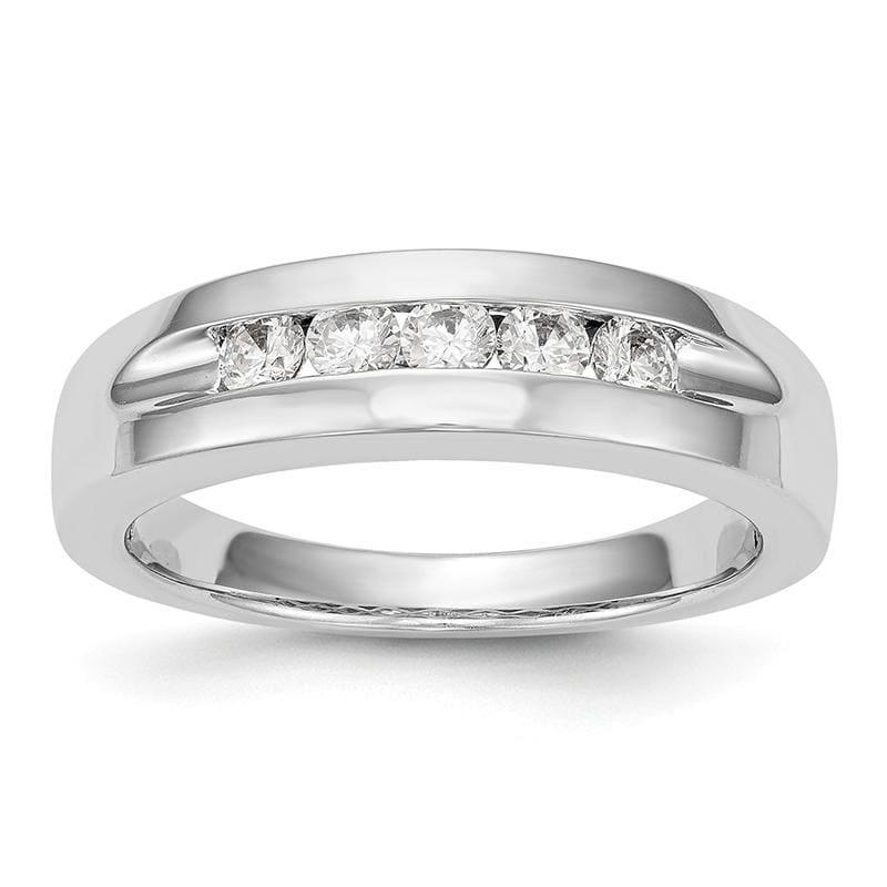 14K White Gold 5-Stone Diamond Men's Channel Band - Seattle Gold Grillz