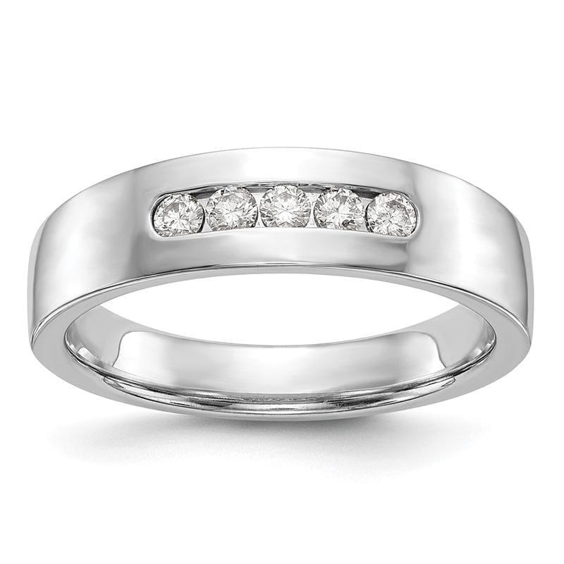 14K White Gold 5-Stone Diamond Men's Channel Band - Seattle Gold Grillz