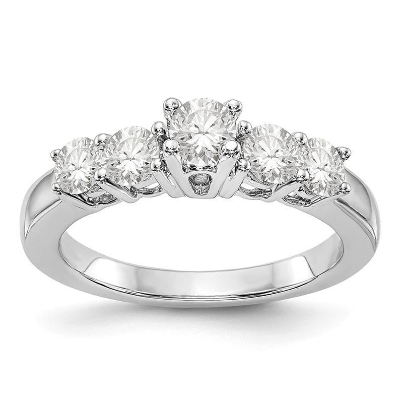 14K White Gold 5-Stone Diamond Peg Set Engagement Ring - Seattle Gold Grillz