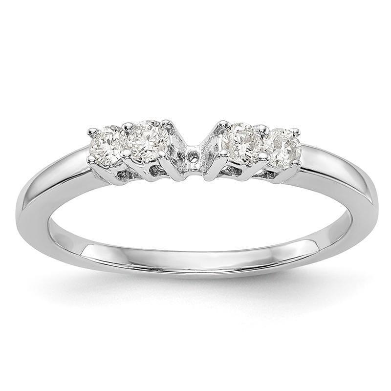 14K White Gold 5-Stone Diamond Peg Set Engagement Ring Mounting - Seattle Gold Grillz