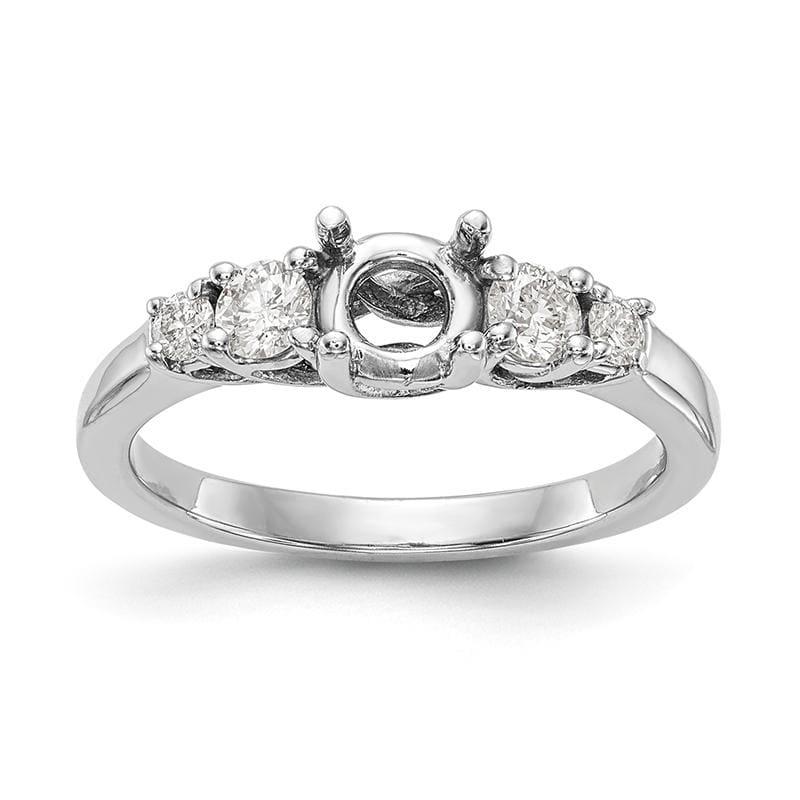 14K White Gold 5-Stone Diamond Semi-Mount Engagement Ring - Seattle Gold Grillz