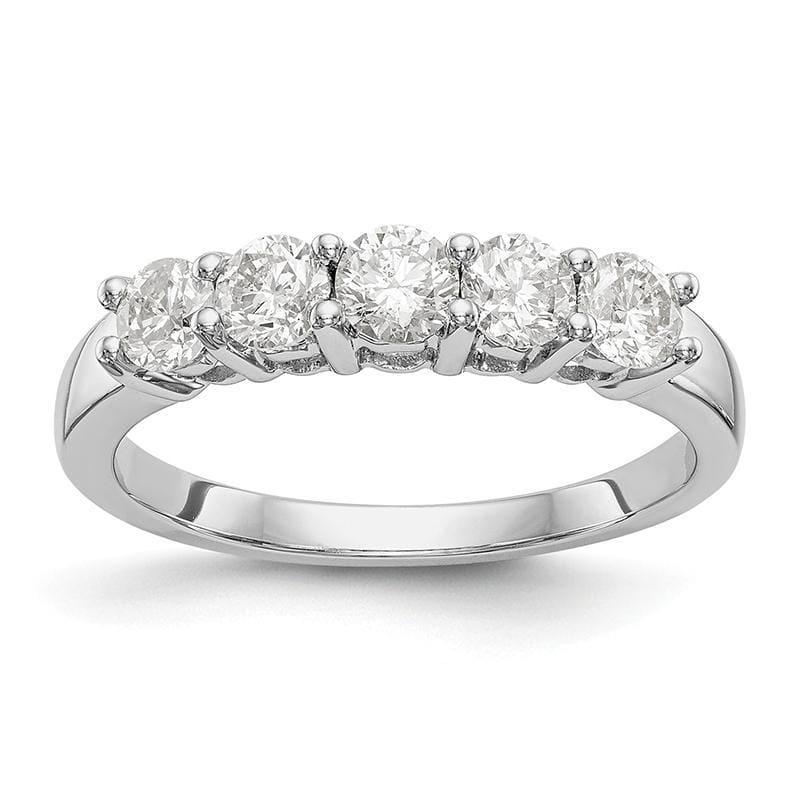 14K White Gold 5-Stone Diamond Wedding Band Mounting - Seattle Gold Grillz