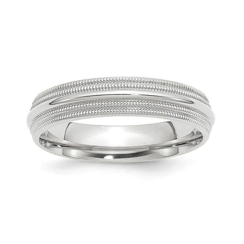 14K White Gold 5mm Double Milgrain Comfort Fit Band - Seattle Gold Grillz