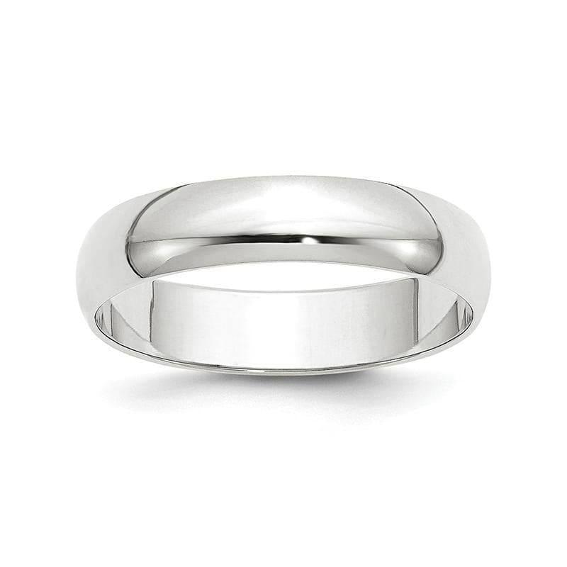 14K White Gold 5mm Lightweight Half Round Band - Seattle Gold Grillz