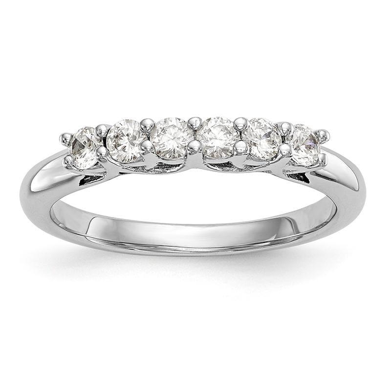 14K White Gold 6-Stone Diamond Band - Seattle Gold Grillz