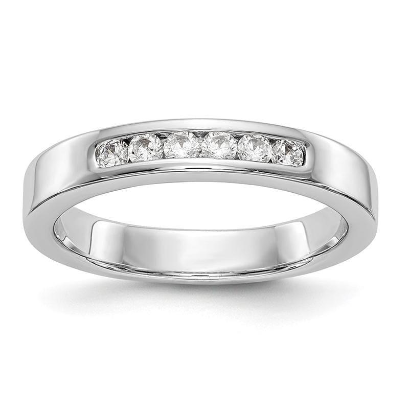 14K White Gold 6-Stone Diamond Channel Band - Seattle Gold Grillz