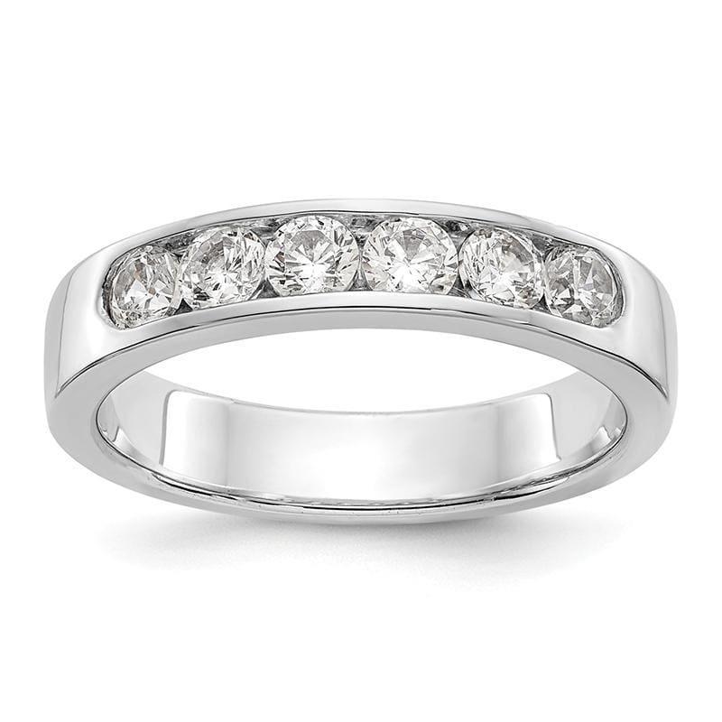 14K White Gold 6-Stone Diamond Channel Band - Seattle Gold Grillz