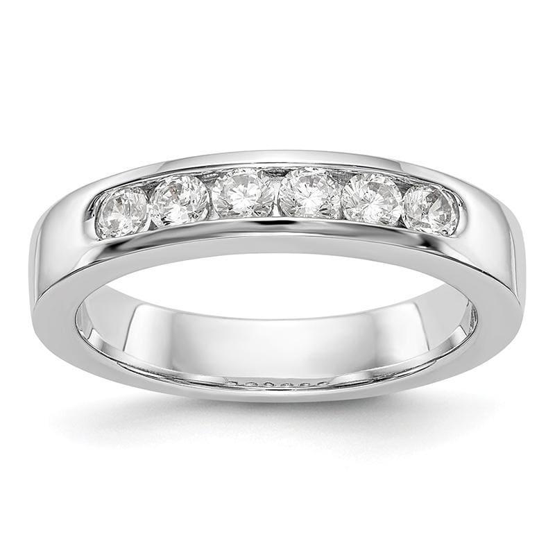 14K White Gold 6-Stone Diamond Channel Band - Seattle Gold Grillz