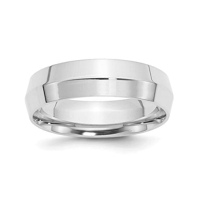 14K White Gold 6mm Knife Edge Comfort Fit Band - Seattle Gold Grillz