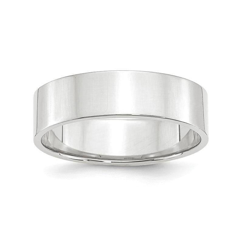14K White Gold 6mm Lightweight Flat Band - Seattle Gold Grillz