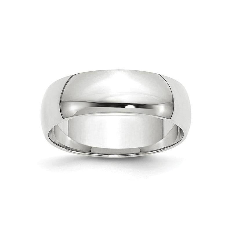 14K White Gold 6mm Lightweight Half Round Band - Seattle Gold Grillz