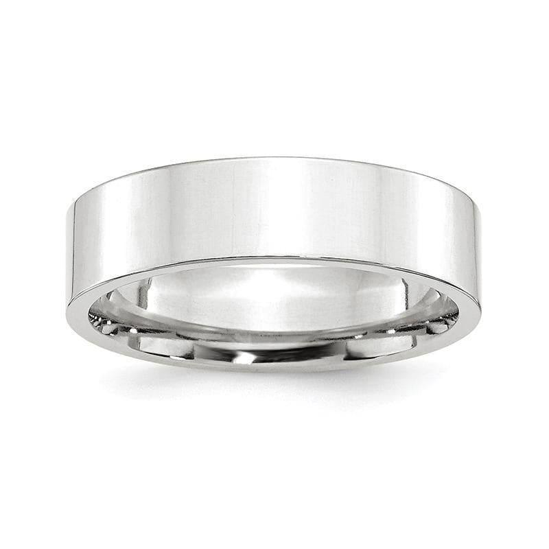 14K White Gold 6mm Standard Flat Comfort Fit Band - Seattle Gold Grillz