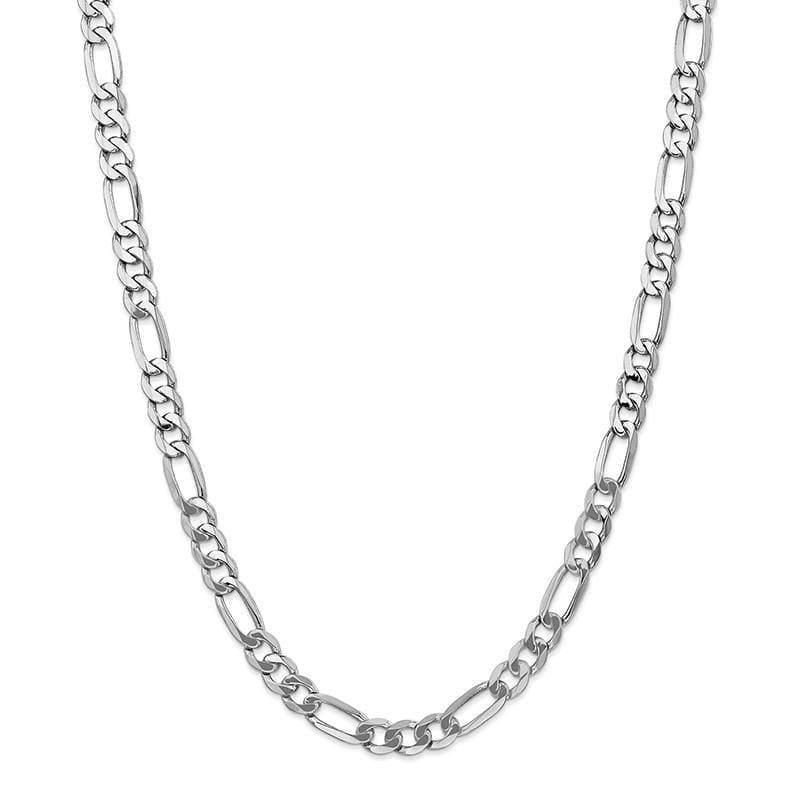 14k White Gold 7.0mm Figaro Chain - Seattle Gold Grillz