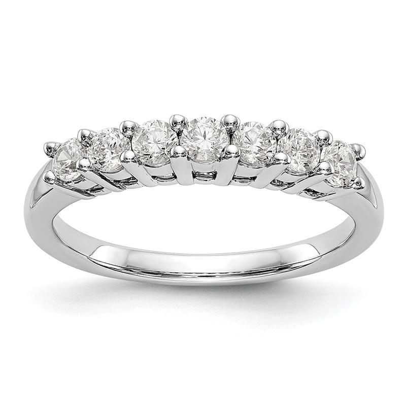 14K White Gold 7-Stone Diamond Band - Seattle Gold Grillz