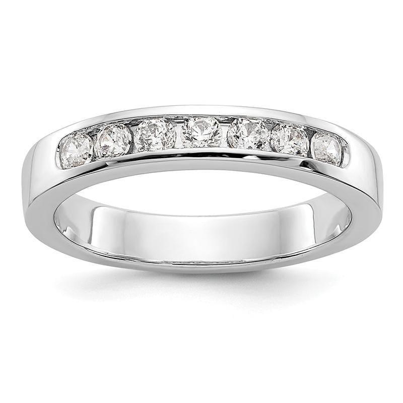 14K White Gold 7-Stone Diamond Channel Band - Seattle Gold Grillz