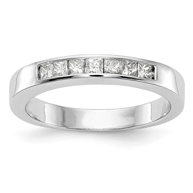 14K White Gold 7-Stone Diamond Channel Band - Seattle Gold Grillz