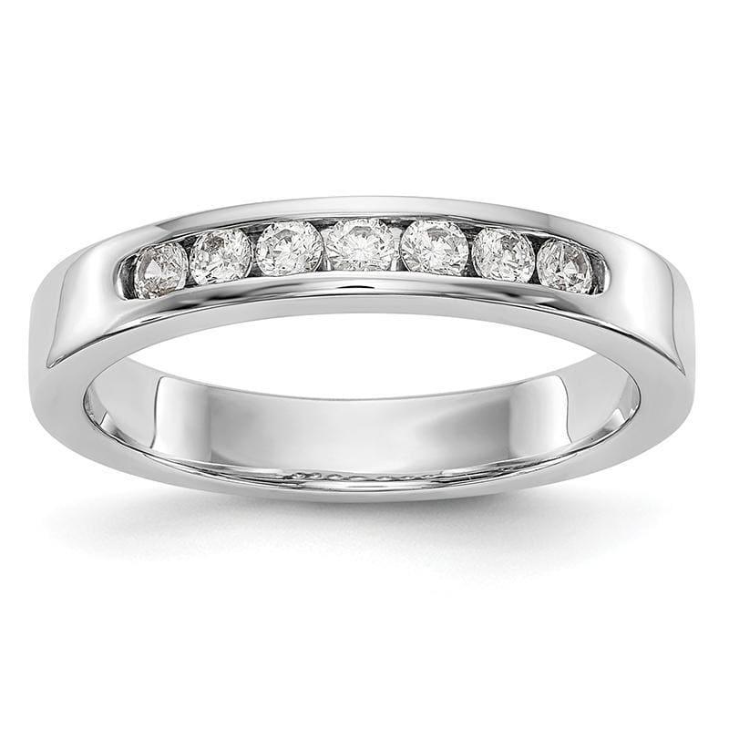 14K White Gold 7-Stone Diamond Channel Band - Seattle Gold Grillz