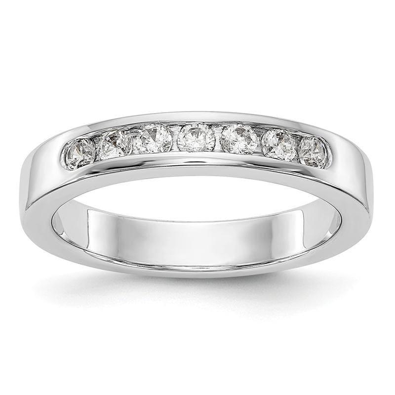 14K White Gold 7-Stone Diamond Channel Band - Seattle Gold Grillz