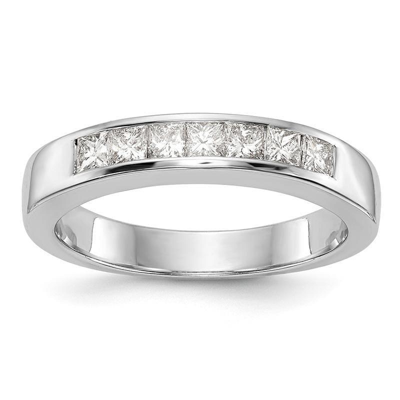 14K White Gold 7-Stone Diamond Channel Band - Seattle Gold Grillz